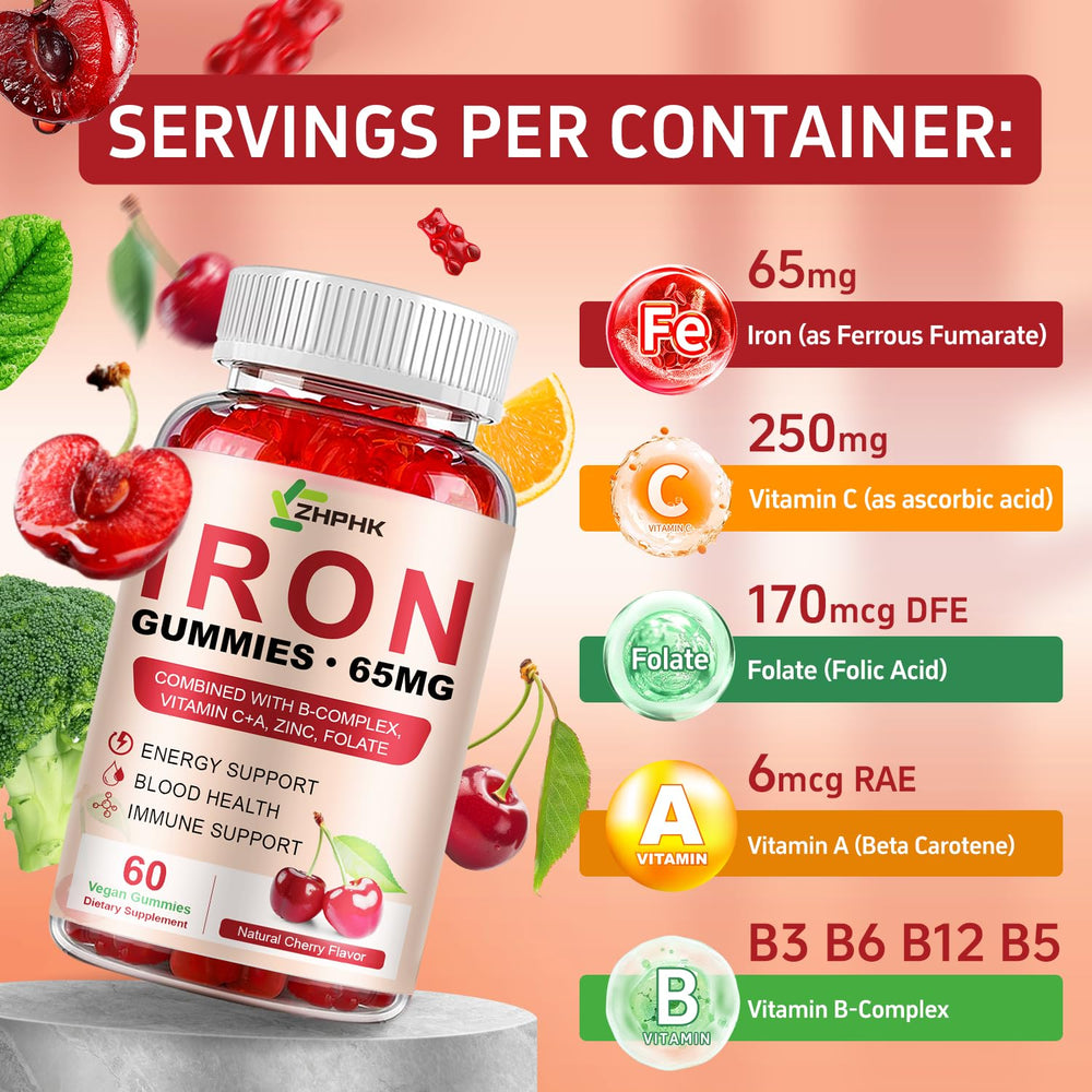 Non-GMO gluten-free iron supplement gummies