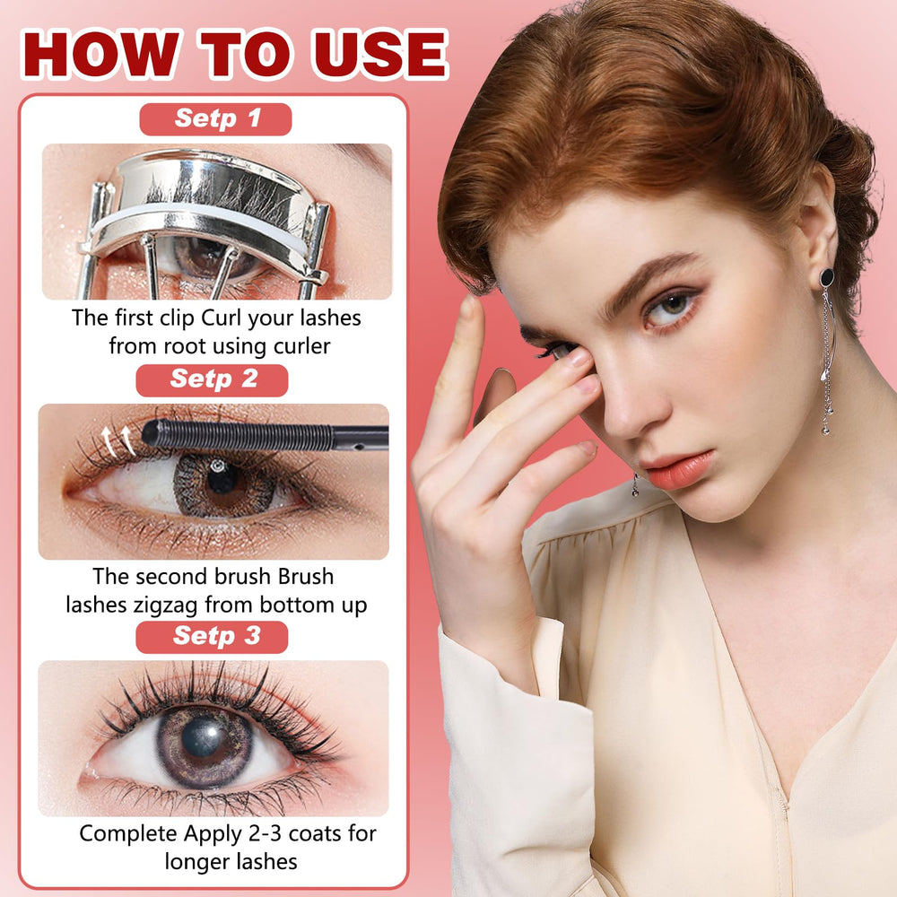 Iron Wand Mascara wand in use delivering a 3D curl and lift