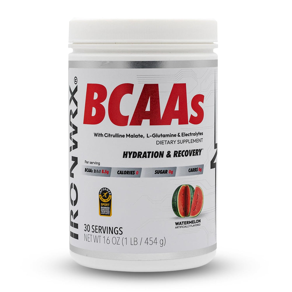 IRONWRX BCAA Powder Watermelon flavor bottle front