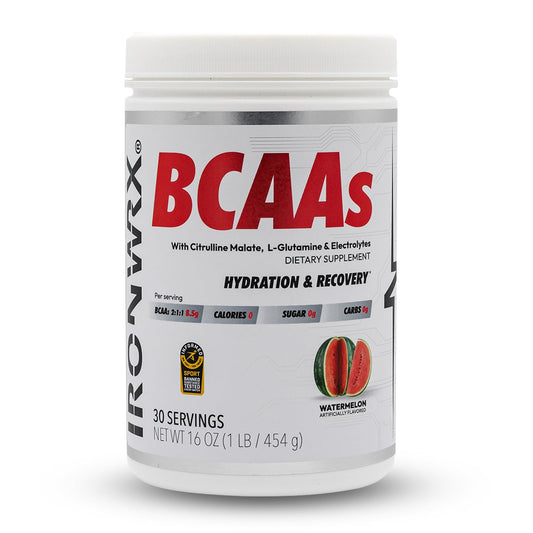 IRONWRX BCAA Powder Watermelon flavor bottle front