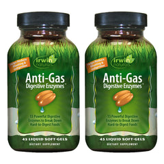Irwin Naturals Anti-Gas Digestive Enzymes bottle and label