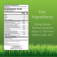 Close up of Ginkgo Smart bottle label showing standardized 24% flavone glycosides and 6% terpene lactones