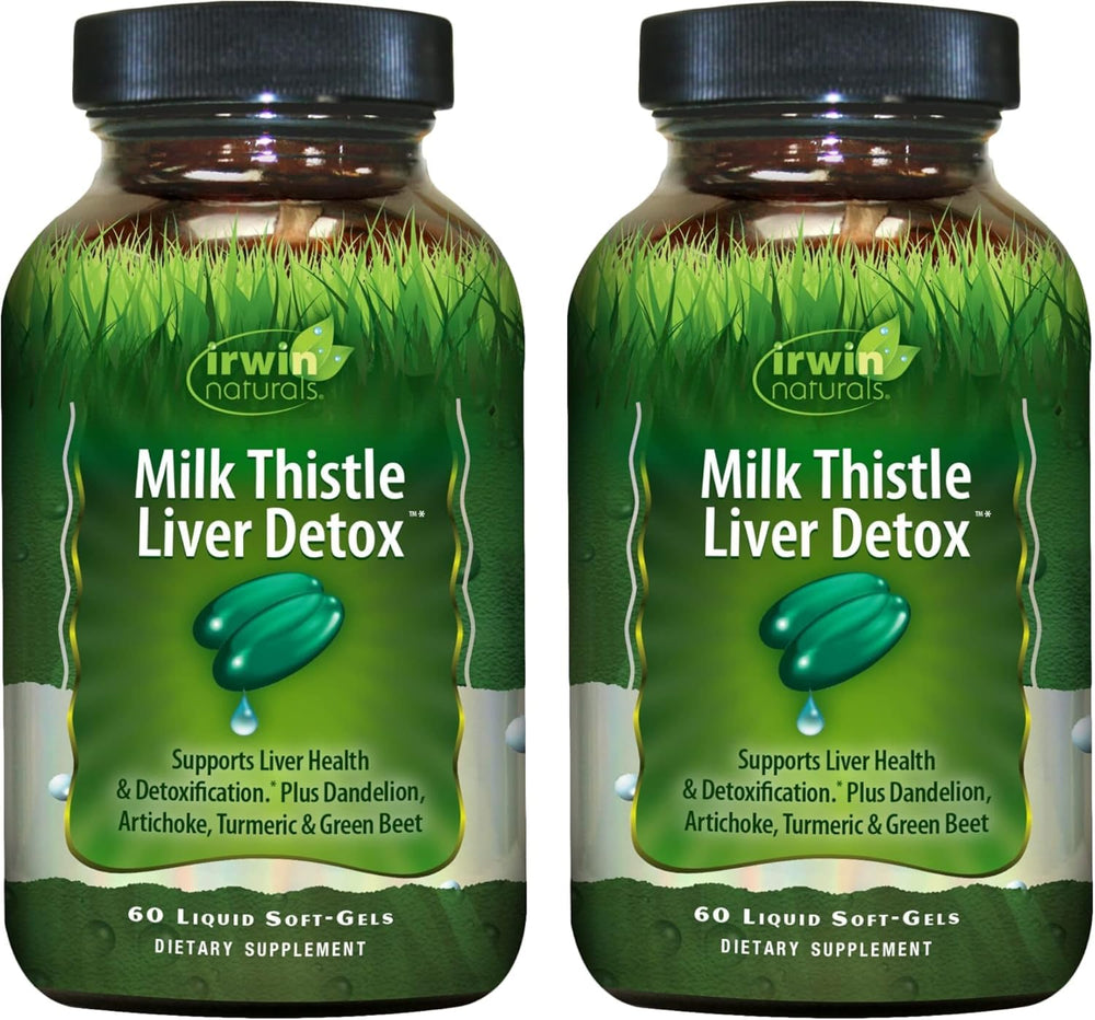 Irwin Naturals Milk Thistle Liver Detox bottle front with label