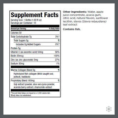 Ingredients: marine collagen peptides, vitamin C, zinc and biotin