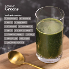 Isagenix Moringa Greens packaging and jar