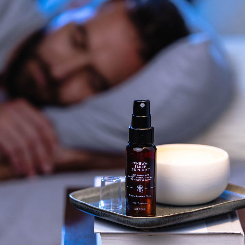 Jet lag relief concept with Renewal Sleep Support