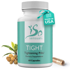 IsoSensuals TIGHT bottle close-up for natural intimate support.