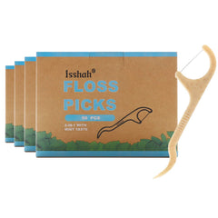 Isshah Natural Dental Floss Picks Mint - 200 Count - front view