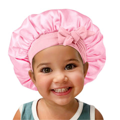 Isshin Beauty satin bonnet with elastic tie band for secure fit.
