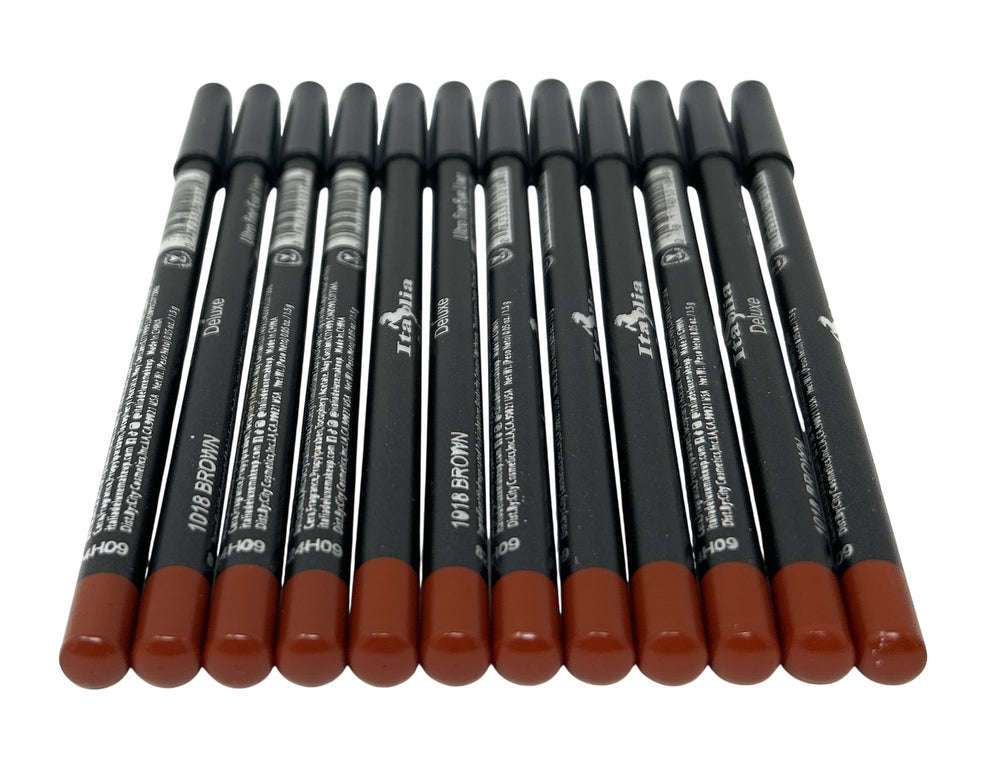 Italia-Deluxe Ultra Fine Eyeliner 12-pack packaging with wooden pencils