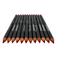 Italia-Deluxe lip liner swatches on lips in rich red 1053 for long-wearing color.
