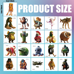Italian Brainrot tattoos 21-sheets design ideal for kids' rewards.