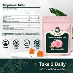 Front view of Itiban Balance Gummies bottle with pineapple flavor