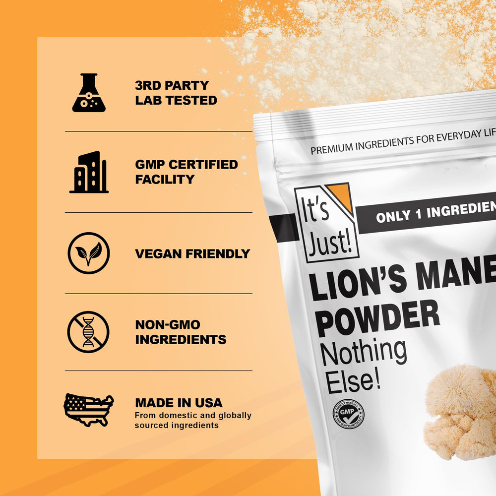 Close-up of lion's mane powder texture