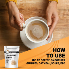 Serving scoop of lion's mane powder