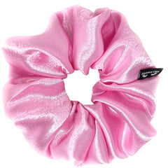 Iuptown Chic jumbo satin scrunchie pink for high ponytails with smooth, frizz-free styling