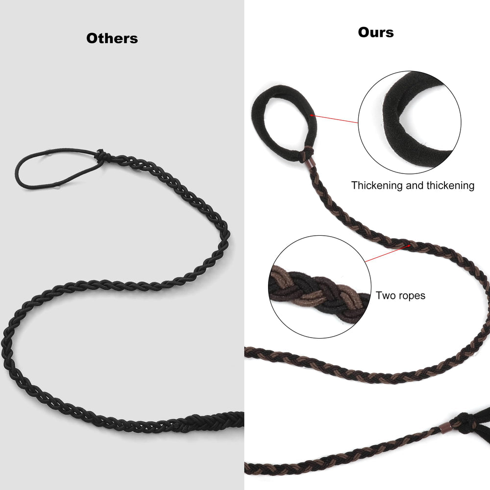 Ivyu 40-inch braided hair ties shown with long hair for extra length.