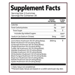 Close-up of ixarco Mushroom Gummies showing the 12-mushroom blend