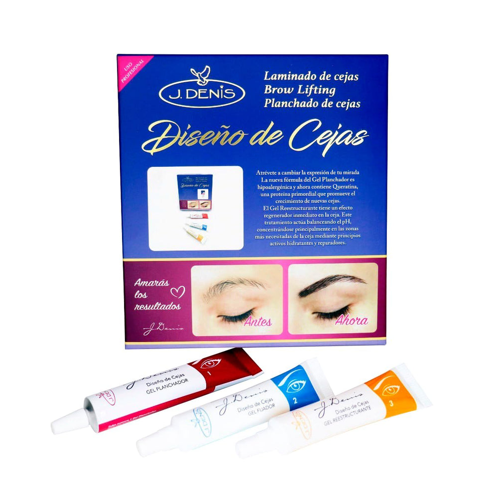 J. Denis Eyebrow Design Kit tools for precise brow shaping.