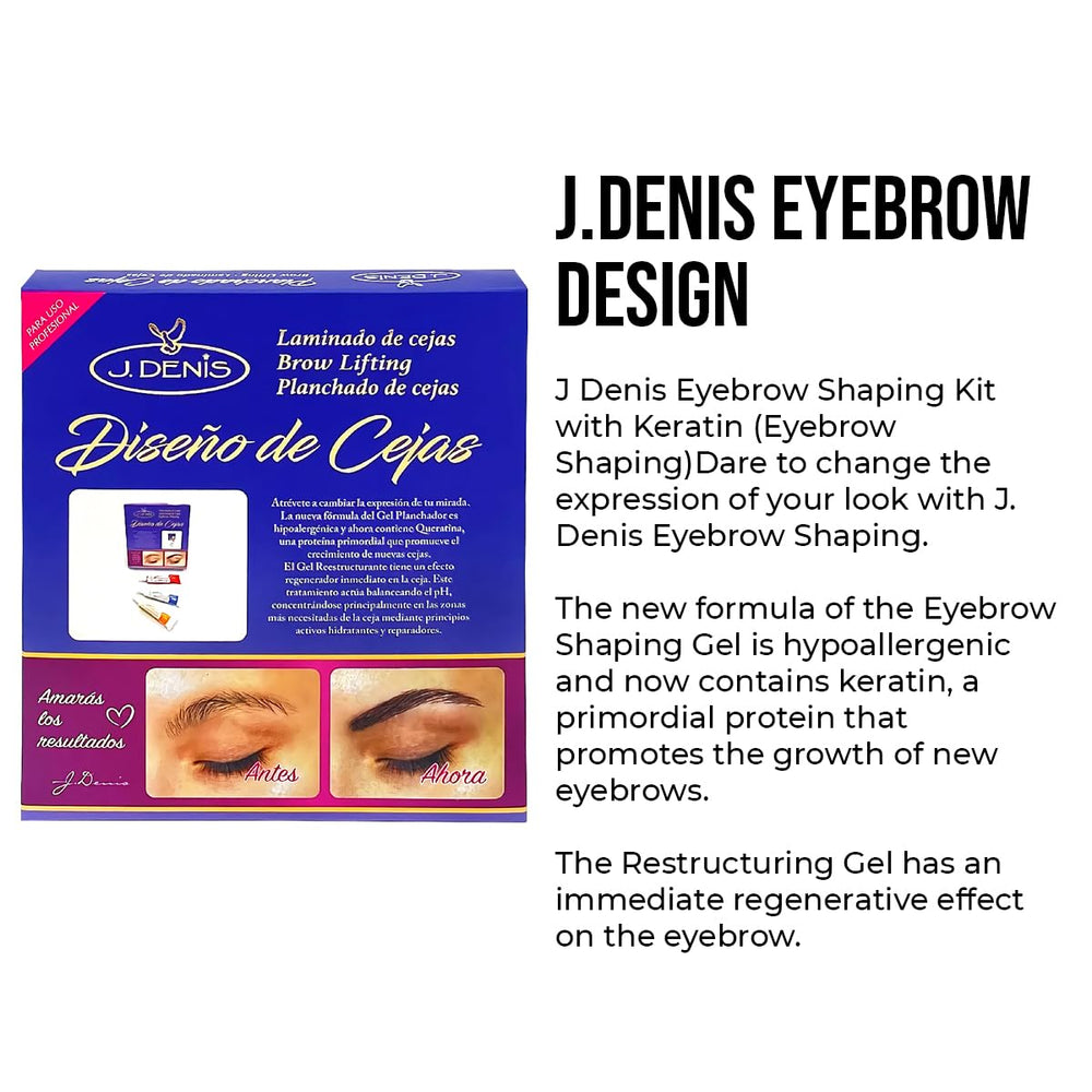 J. Denis Eyebrow Design Kit tweezers for clean brow edges.
