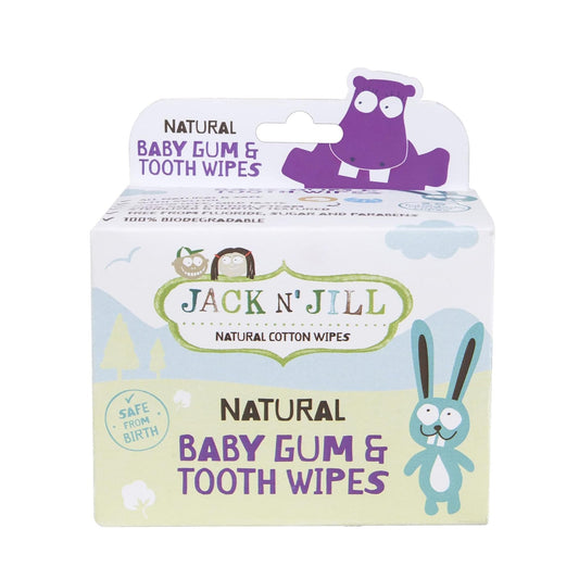 Package of Jack N' Jill Baby Gum & Tooth Wipes in White 25 Pack