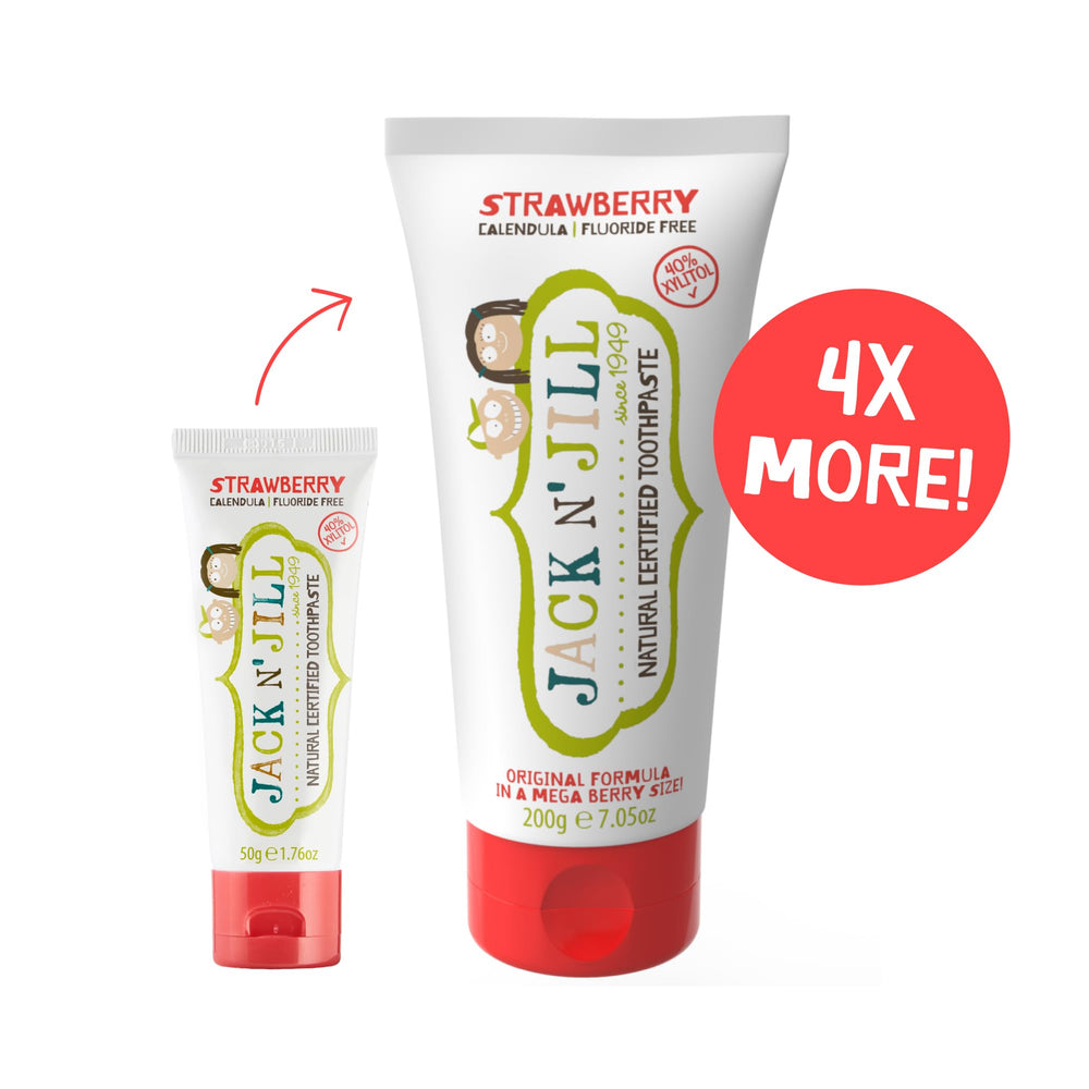 Label highlighting fluoride-free and 40% xylitol