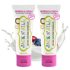 Jack N' Jill Berries N' Cream 2-pack toddler toothpaste front view