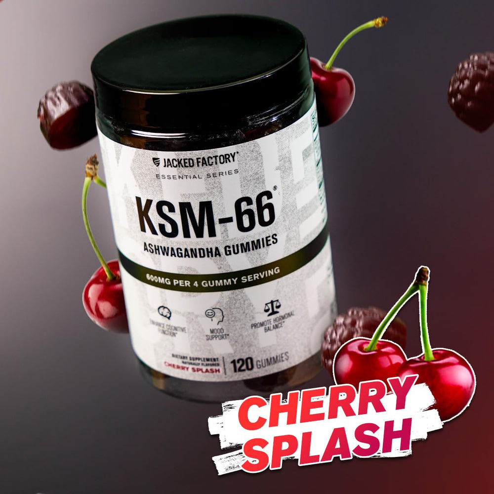 Bottle front with KSM-66 Ashwagandha Gummies label
