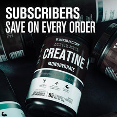 Serving scoop with creatine monohydrate