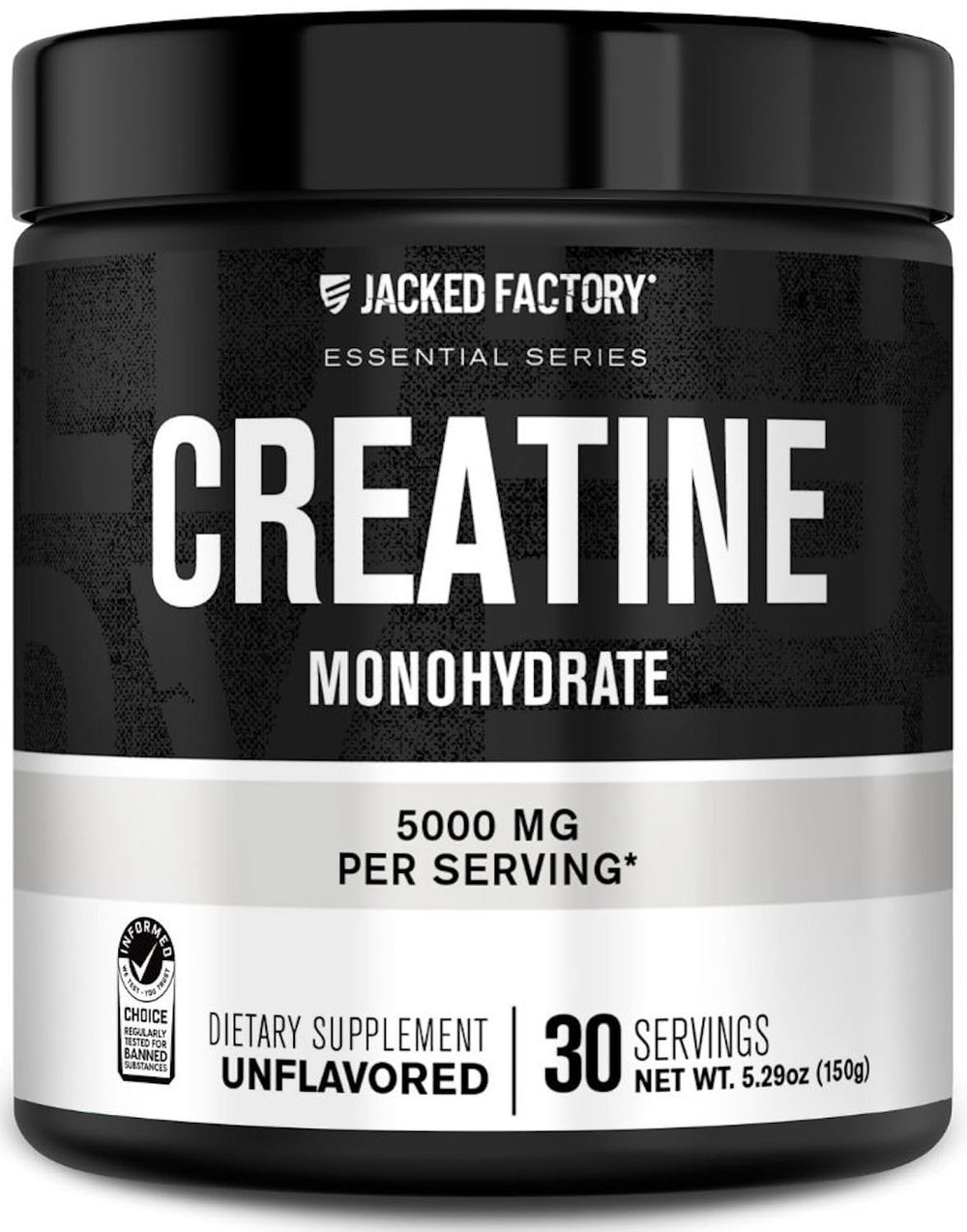 Jacked Factory Creatine Monohydrate Powder 150g bottle front view