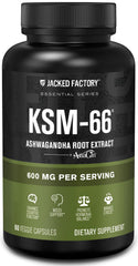 Jacked Factory KSM-66 Ashwagandha bottle with 60 veggie capsules
