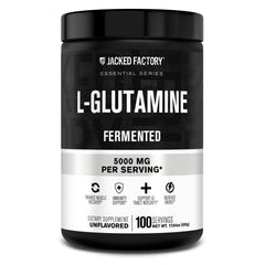 Jacked Factory L-Glutamine powder bottle with 100 servings