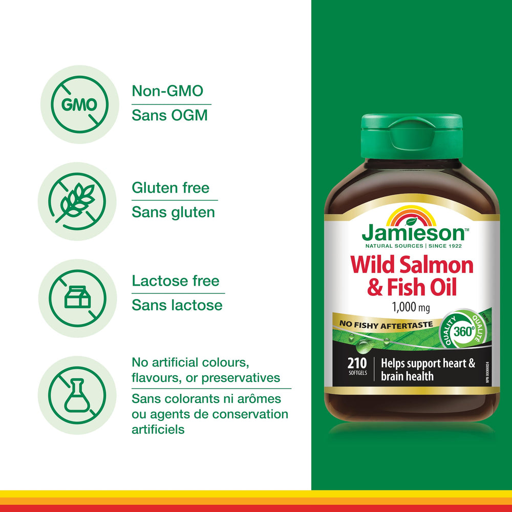 Jamieson Omega-3 210 softgel bottle packaging