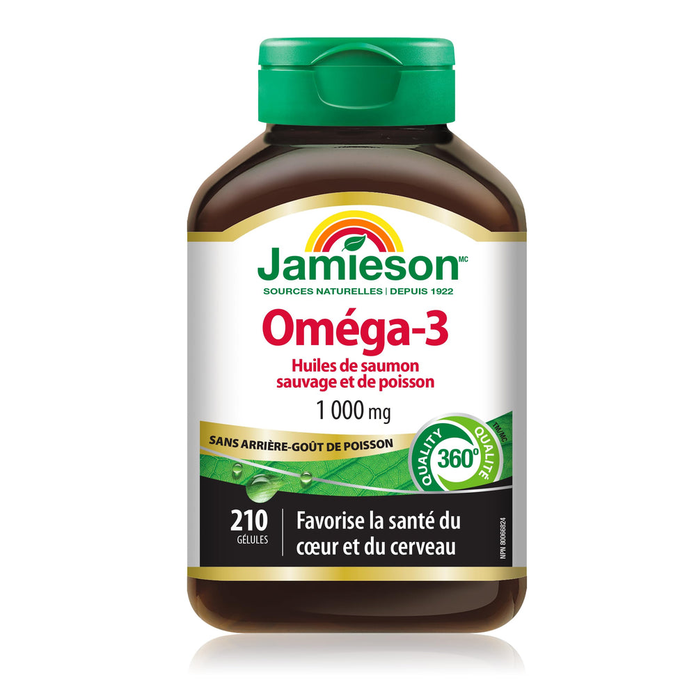 Close-up of Jamieson No Fishy Aftertaste label