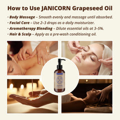 Grapeseed oil used on the body after shower