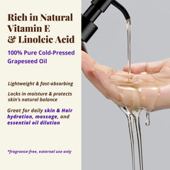 Close-up of unscented grape seed oil texture