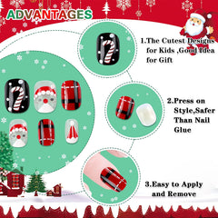 JANYUN Christmas kids nails packaging highlights four themed sets for variety.