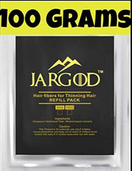 JARGOD 100g hair-building fibers refill pack blends with natural hair color to conceal thinning.