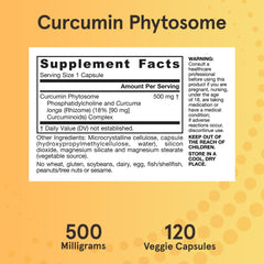Bottle of Jarrow Curcumin Phytosome 500 mg with label
