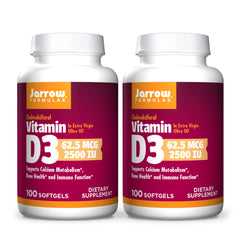 Jarrow Formulas Vitamin D3 2500 IU bottle with 2-pack packaging