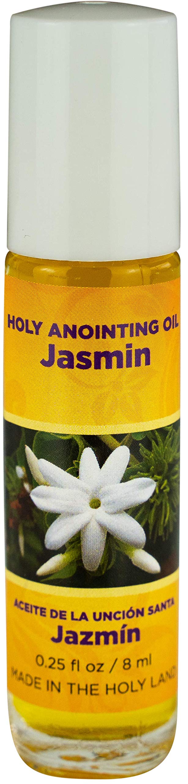 Jasmin scented Holy Land Anointing Oil in a 0.25 oz roller bottle from Jerusalem