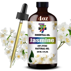 Jasmine essential oil bottle 4 oz (120 ml) in amber glass
