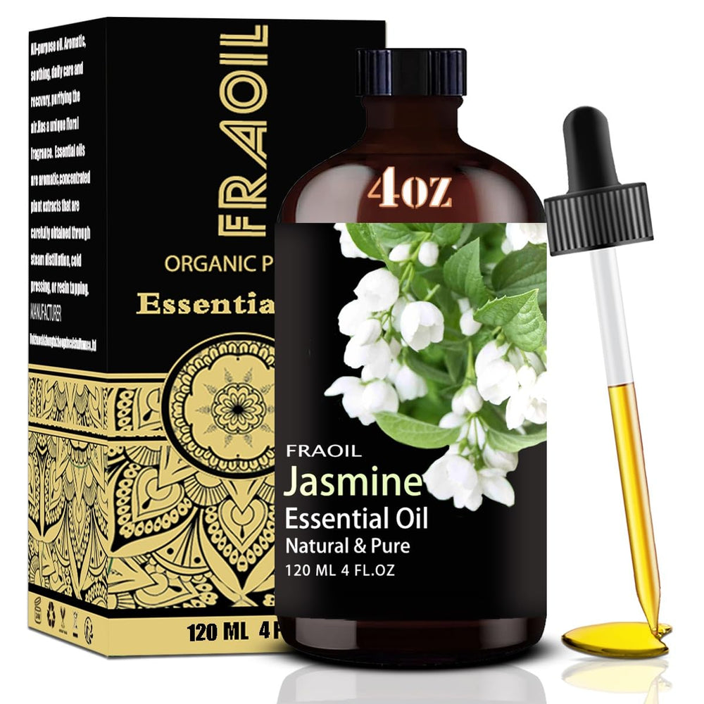 4 oz / 120 ml amber glass bottle of Jasmine Essential Oil