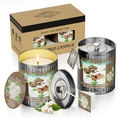 Jasmine, musk and sandalwood scented candle set in a 2-pack 16oz jar