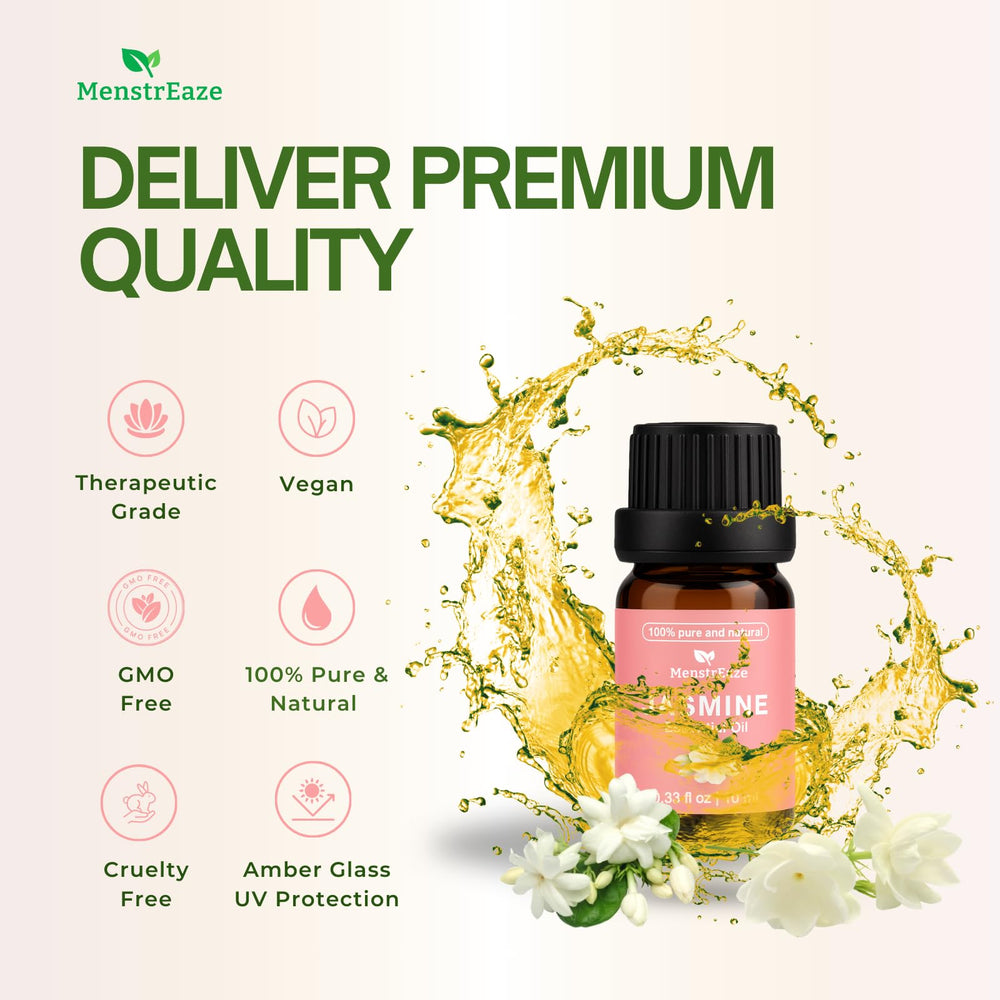 Aromatherapy setup featuring jasmine essential oil