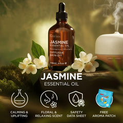Hair care with jasmine essential oil diluted in carrier oil