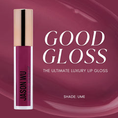 Jason Wu Good Gloss Raspberry Sorbet swatch shows medium-coverage pigment.