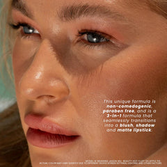 Jason Wu Hot Fluff Monochrome look shows cohesive color across lips cheeks eyes.