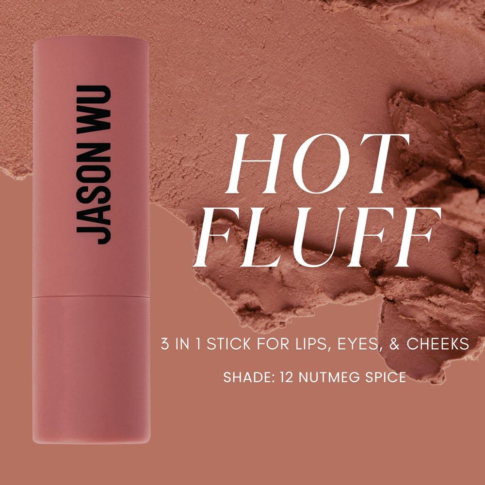 Jason Wu Hot Fluff Nutmeg Spice blush swatch for soft monochrome glow.