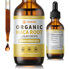 2oz bottle of Javeriah Maca Root Drops with Ashwagandha